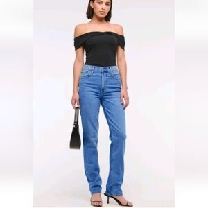 Abercrombie & Fitch The 90s Straight Ultra High Rise Blue Denim Jeans! 28/6R